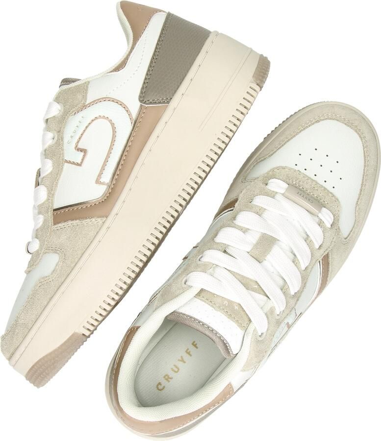 Cruyff Campo Low Lux taupe sneakers Wit Leerlook Lage sneakers Dames - Foto 5