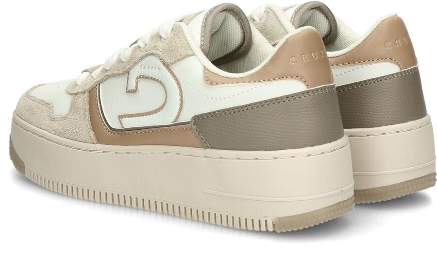 Cruyff Campo Low Lux taupe sneakers Wit Leerlook Lage sneakers Dames - Foto 6