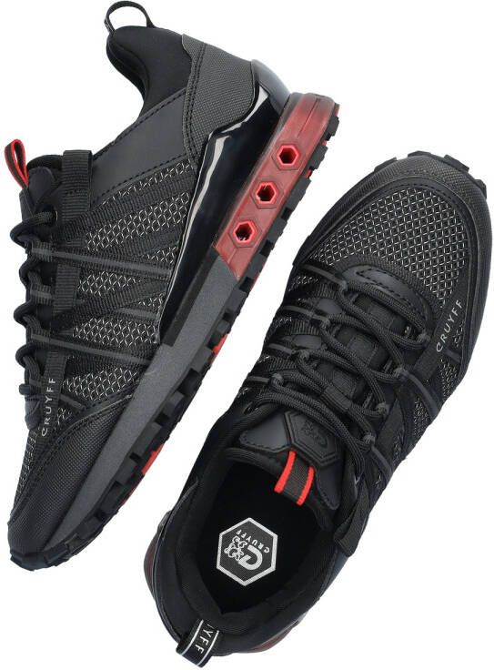 Cruyff Fearia sneakers zwart rood Jongens Imitatieleer 34 - Foto 5