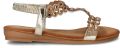 Dolcis imitatieleren sandalen met strass steentjes goud - Goud
