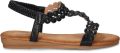 Dolcis imitatieleren sandalen met strass steentjes zwart - Zwart