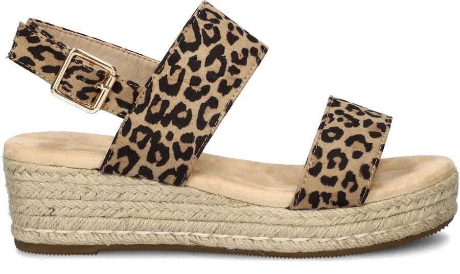 Dolcis espadrilles met panterprint beige zwart