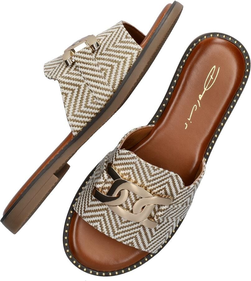 Dolcis slippers met siergesp beige - Foto 5