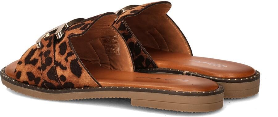 Dolcis slippers met panterprint cognac zwart - Foto 4