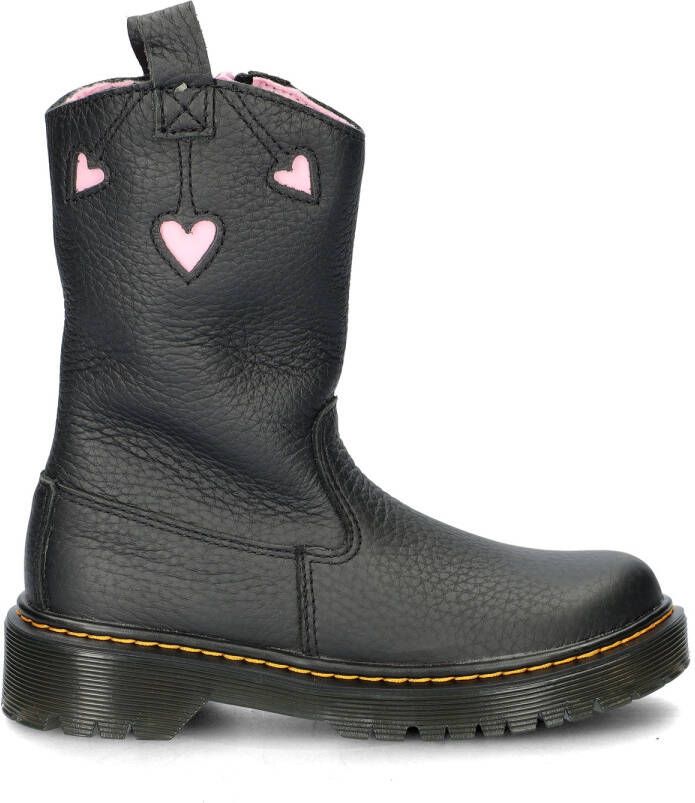 Dr. Martens FUSION~P-O~BOOT~J~BLACK+PINK~~ Meisjes LaarzenKinderlaarsjes Zwart