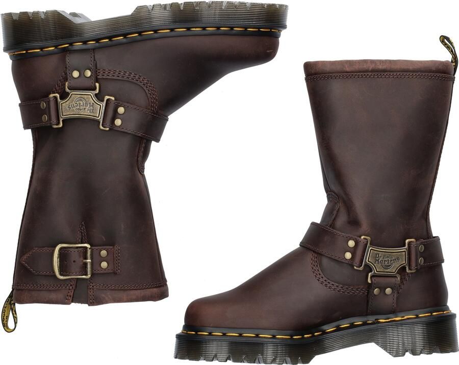 Dr. Martens Dr Martens Anistone Hi Rigger Laarzen Bruin Man Vrouw - Foto 5