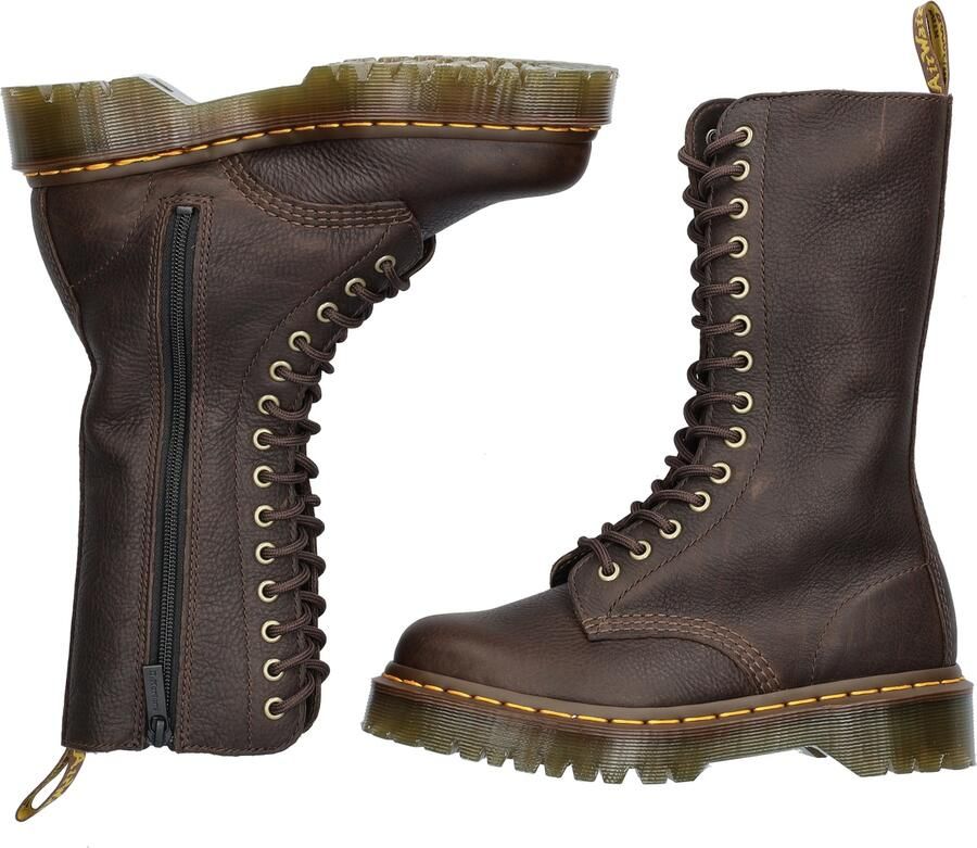 Dr. Martens dameslaarzen met veters donkerbruin - Foto 4