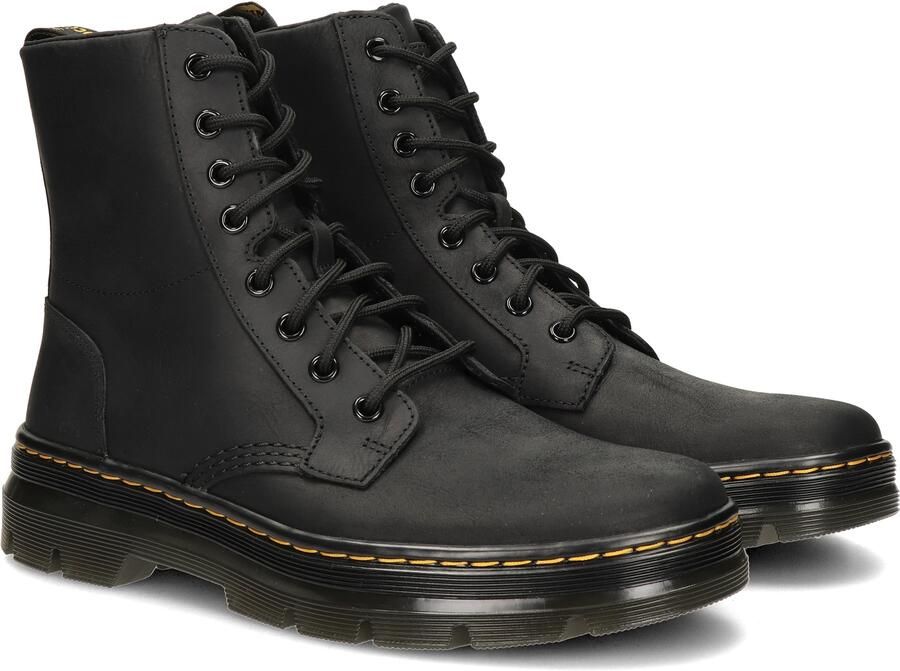 Dr. Martens COMBS LEATHER BLACK WYOMING Heren sneakersHeren veterschoenVrije tijd half-hoog Zwart - Foto 18