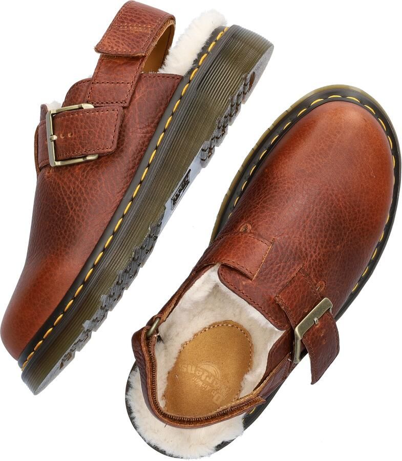Dr. Martens Bruine Leren Platte Schoenen met Velcro Brown Dames - Foto 3