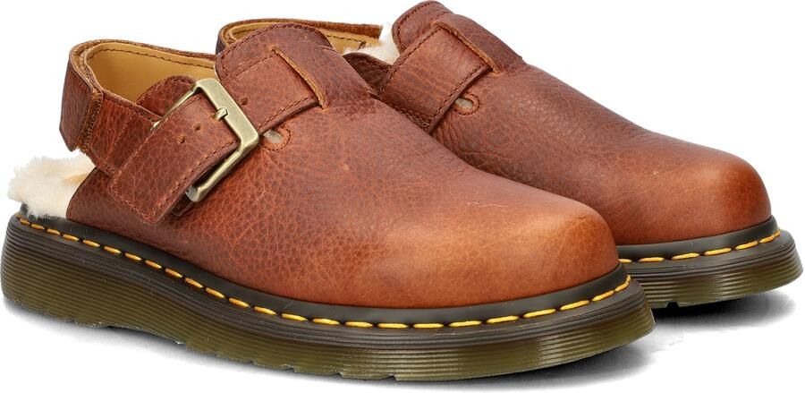 Dr. Martens Bruine Leren Platte Schoenen met Velcro Brown Dames - Foto 4