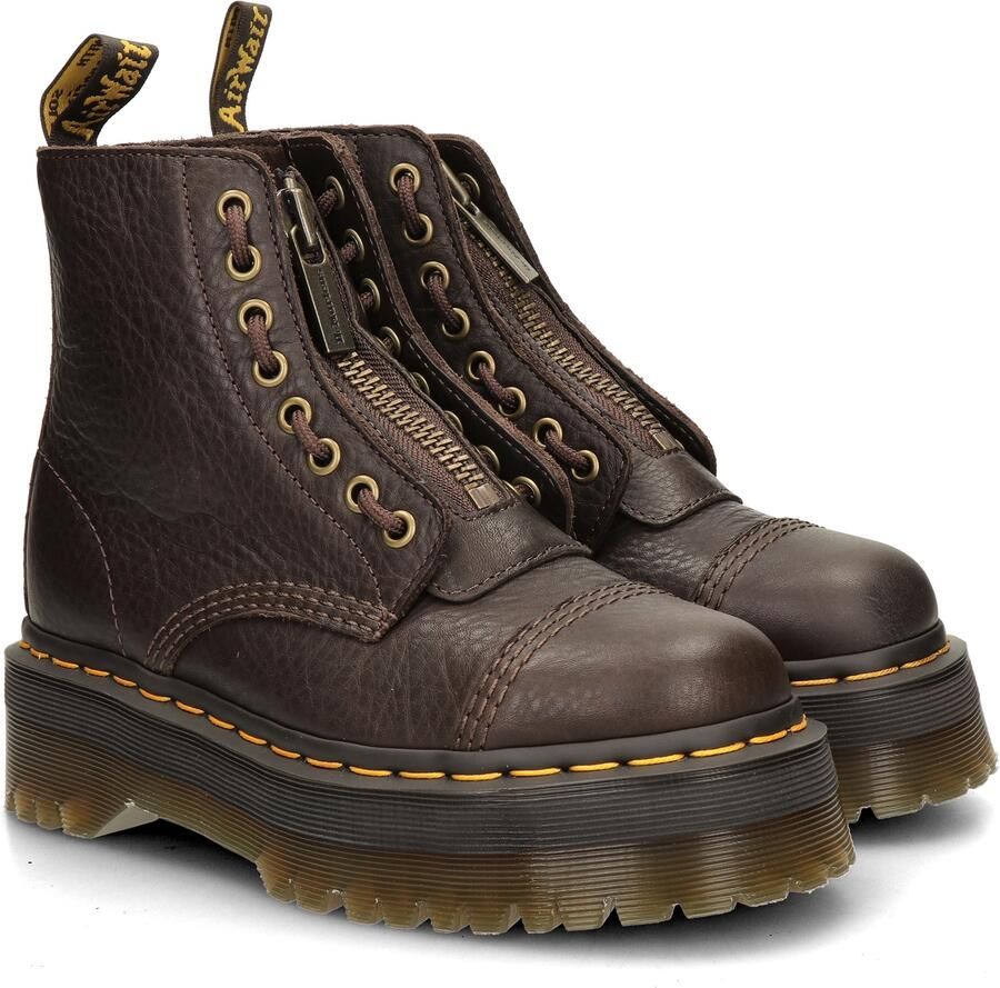 Dr. Martens dameslaarzen met veters donkerbruin - Foto 3