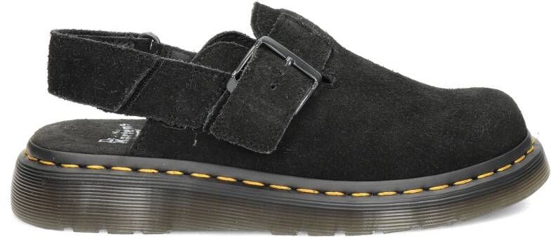 Dr. Martens JORGE~II~BLACK~E.H.SUEDE~~~~~~ Platte sandalen Dames Sandalen Zwart