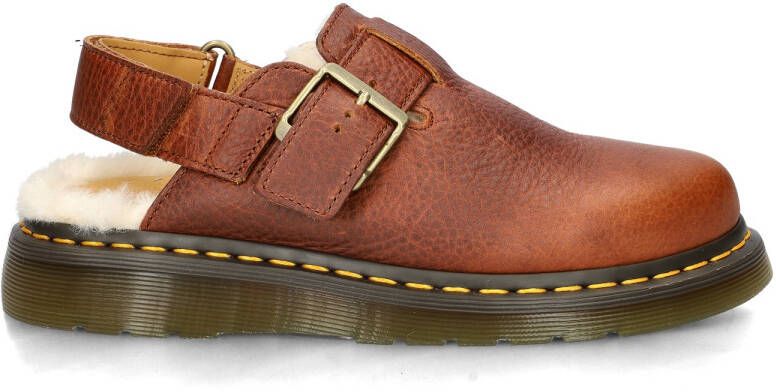 Dr. Martens Bruine Leren Platte Schoenen met Velcro Brown Dames - Foto 2