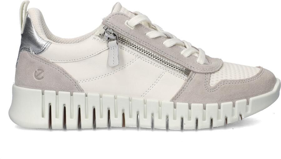 ECCO Gruuv Side Zip Sneakers wit Leer Dames - Foto 3