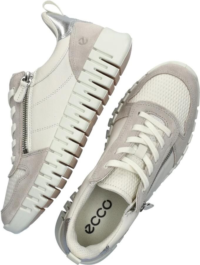 ECCO Gruuv Side Zip Sneakers wit Leer Dames - Foto 4