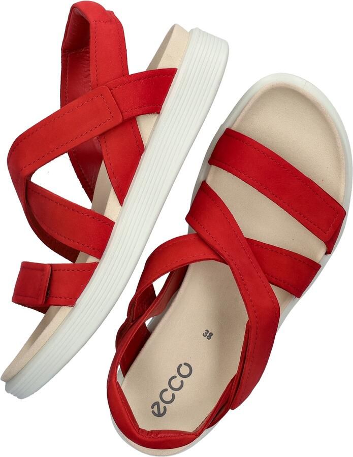 ECCO art. 238813 02466 sandaal dames rood nubuck klitteband - Foto 3