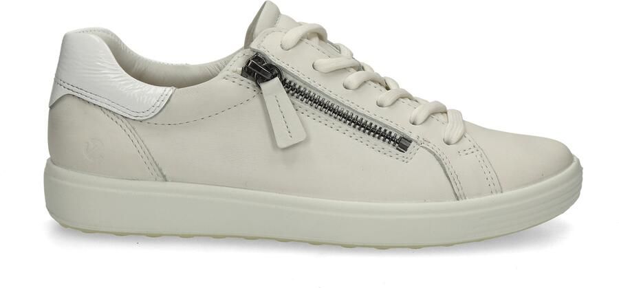 ECCO Soft 7 Side Zip Lace Veterschoenen Laag Wit - Foto 8