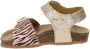 Kipling Rikulu 1 leren sandalen met zebraprint roze goud - Thumbnail 4