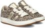 Nelson Kids suède sneakers met panterprint beige zwart - Thumbnail 4