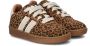 Nelson Kids suède sneakers met panterprint cognac - Thumbnail 6