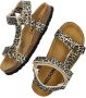 Nelson Kids suède sandalen met panterprint beige zwart - Thumbnail 4
