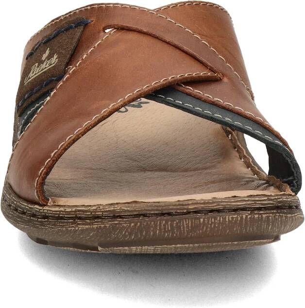 Rieker leren slippers bruin Schoenen