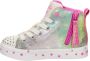 Skechers Twinkle Toes hoge sneakers met lichtjes roze multi Meisjes Textiel 32 - Thumbnail 4