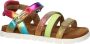 Vingino VIN825412-998 Meisjes Platte Sandalen Multicolor Leer Klittenband - Thumbnail 9