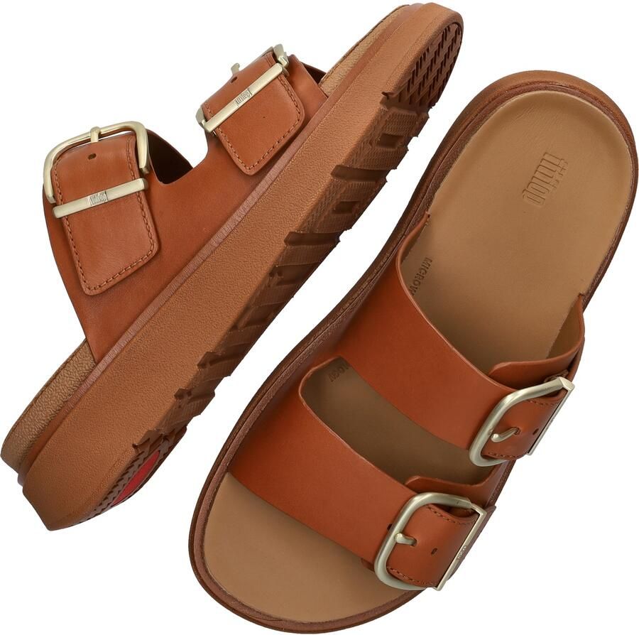 FitFlop Gen-FF Buckle Two-Bar Leather Slides BRUIN - Foto 3