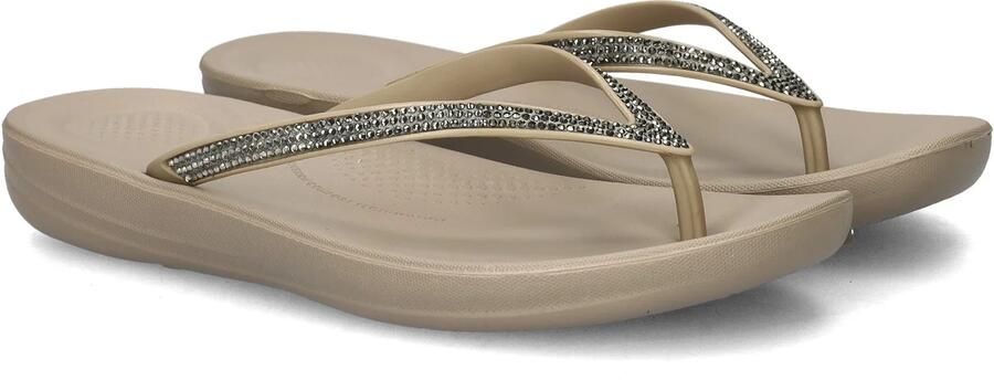 FitFlop Iqushion Ombre Sparkle Flip-Flops Vrouwen On Taupe Pewter - Foto 4