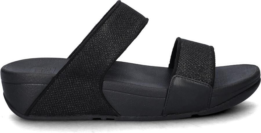 FitFlop Lulu Shimmerglitz Slides Dames Slippers Zwart - Foto 4