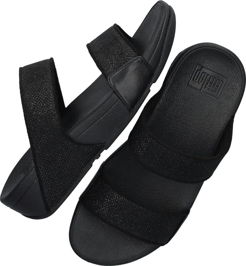 FitFlop Lulu Shimmerglitz Slides Dames Slippers Zwart - Foto 5