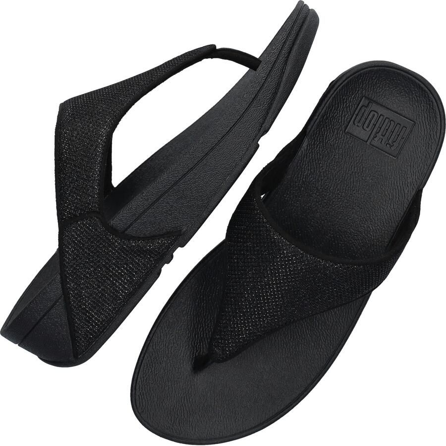 FitFlop Lulu Shimmerglitz Toe-Post Sandals Dames Sandalen Zwart - Foto 10