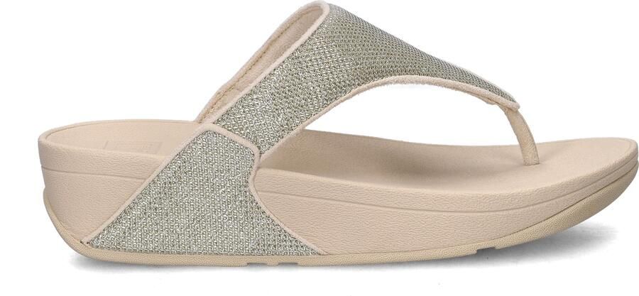 FitFlop Lulu Shimmerglitz Toe-Post Sandals Dames Sandalen Metallic Beige - Foto 13