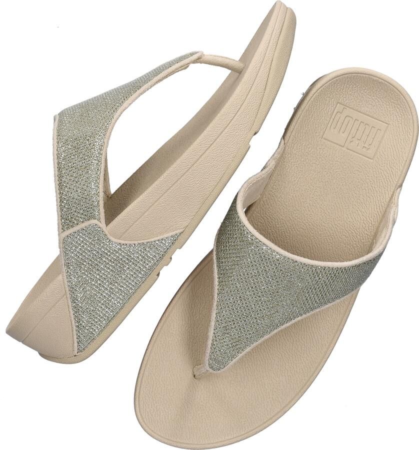 FitFlop Lulu Shimmerglitz Toe-Post Sandals Dames Sandalen Metallic Beige - Foto 14