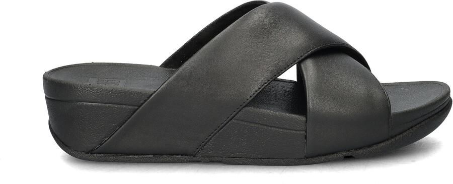 FitFlop Lulu Cross Slide Sandals Leather Dames Sandalen Zwart - Foto 11