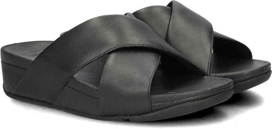FitFlop Lulu Cross Slide Sandals Leather Dames Sandalen Zwart - Foto 14