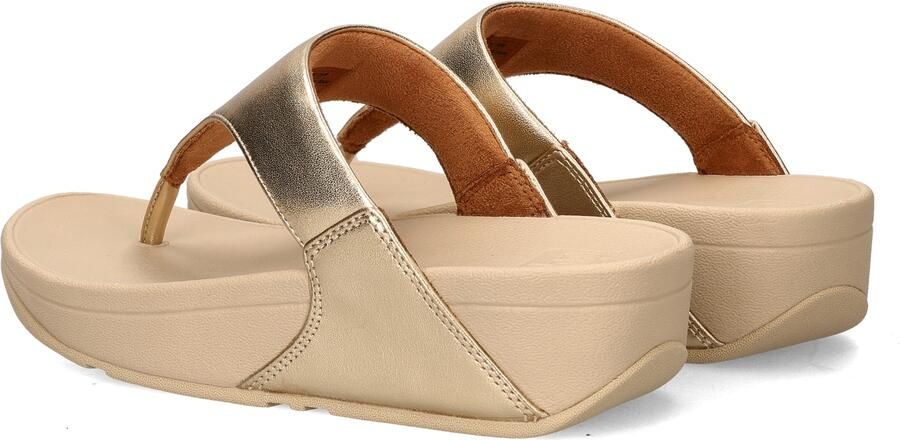 FitFlop Lulu Leather Toepost Dames Slippers Metallic Beige - Foto 9