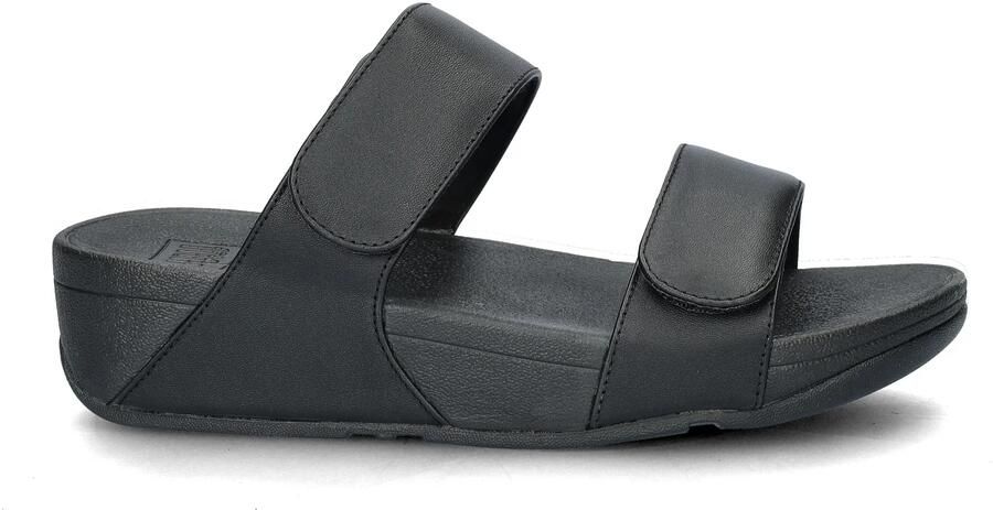 FitFlop Lulu Adjustable Leather Slides Dames Slippers Zwart - Foto 9