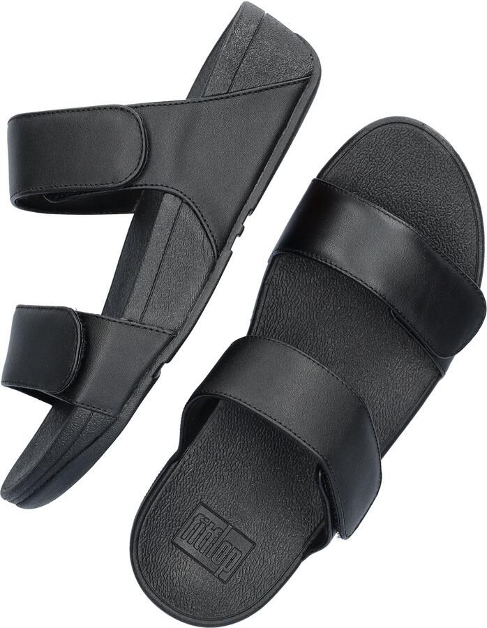 FitFlop Lulu Adjustable Leather Slides Dames Slippers Zwart - Foto 10
