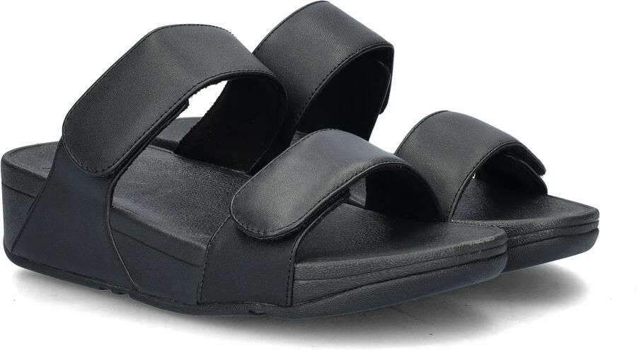 FitFlop Lulu Adjustable Leather Slides Dames Slippers Zwart - Foto 12