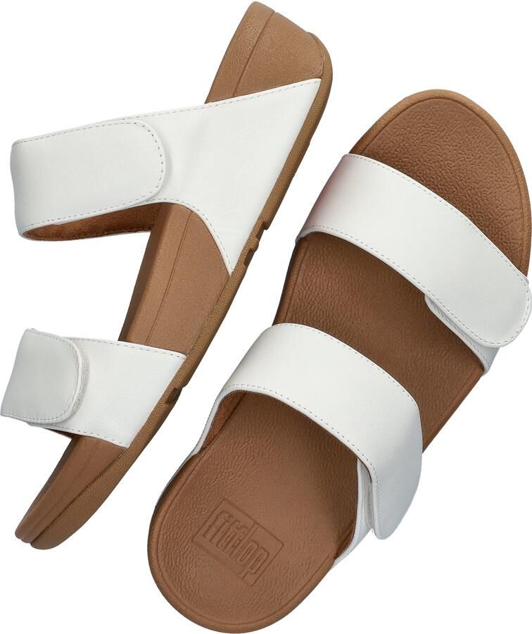 FitFlop Lulu Adjustable Leather Slides Dames Slippers Urban Wit - Foto 2
