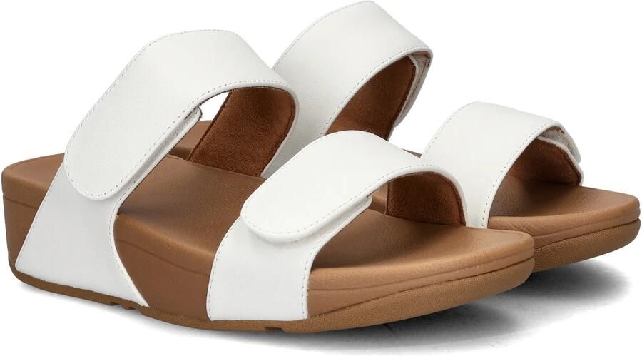 FitFlop Lulu Adjustable Leather Slides Dames Slippers Urban Wit - Foto 4