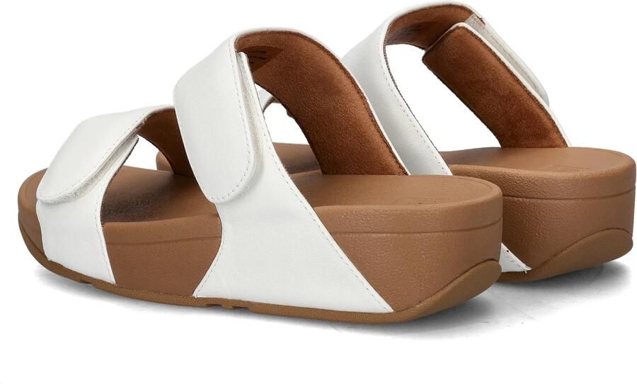 FitFlop Lulu Adjustable Leather Slides Dames Slippers Urban Wit - Foto 3