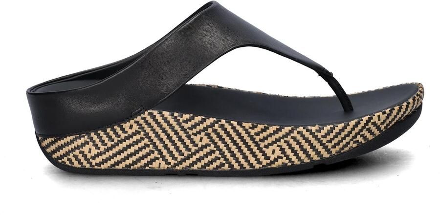 FitFlop Lulu Lux Graphi Weave Leather Toe-Post Sandals Dames Sandalen Zwart - Foto 3