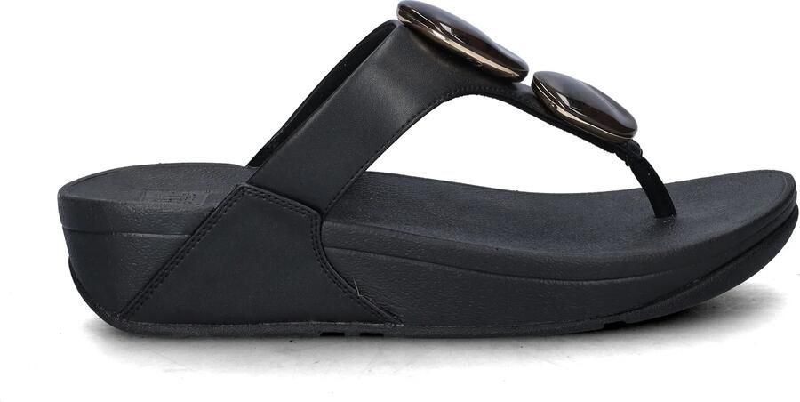 FitFlop Lulu Marbled Stone Toe-post Slippers Dames Zwart - Foto 4