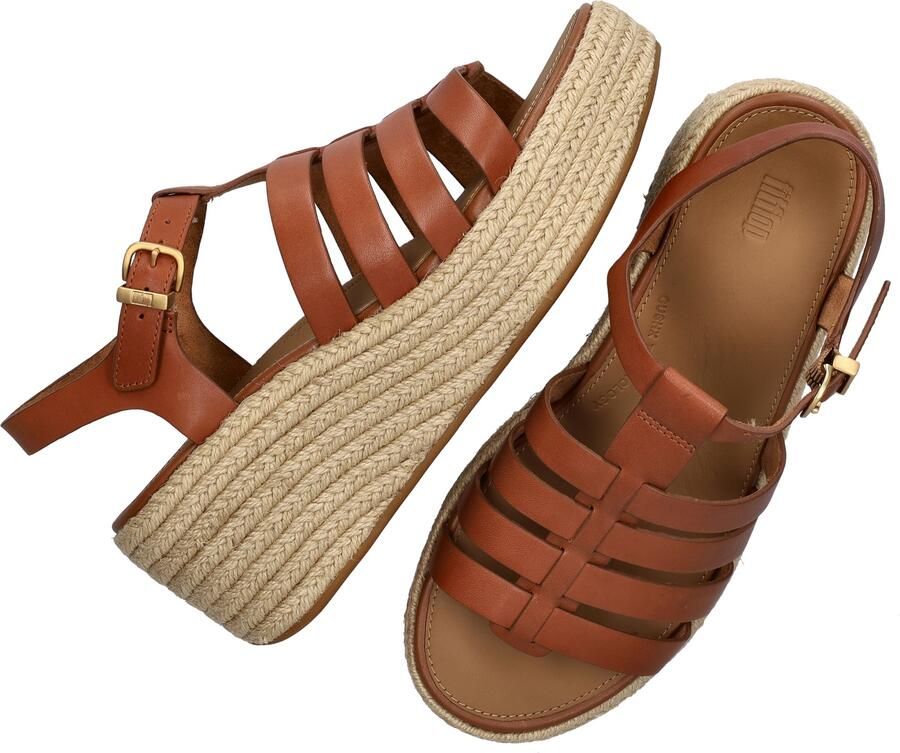 FitFlop Platfforms Espadr. Leather Fisherman Wedge Sandals BRUIN - Foto 4