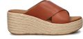 FitFlop Platfforms Espadrille Leather Wedge Cross Slides BRUIN - Bruin