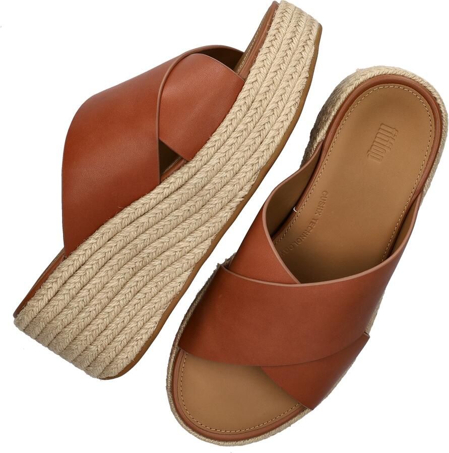 FitFlop Platfforms Espadrille Leather Wedge Cross Slides BRUIN - Foto 3