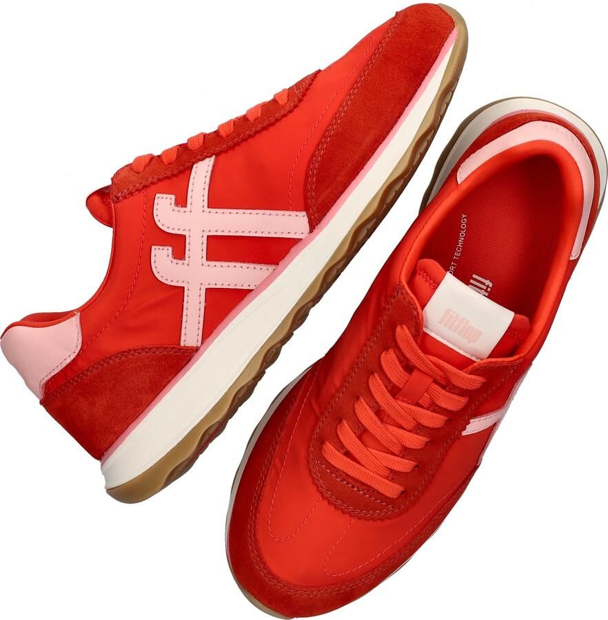 FitFlop Retro-Q FF Fabri Suede Sneakers Dames Sneakers Cherry Tomato Warm Pink - Foto 4